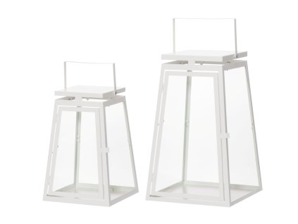 Kovové lucerny LEMI, sada 2 ks, bílé