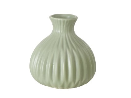 Pruhovaná váza, ESKO, zelená, keramická