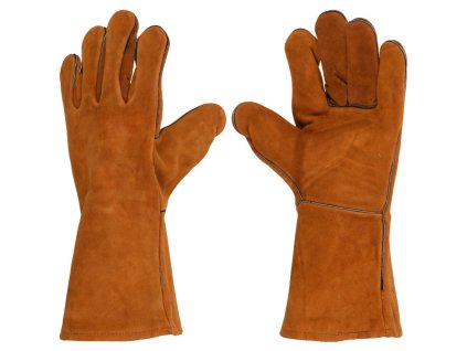 Grilovací rukavice, kožené, hnědé