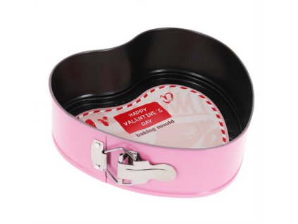 Forma na pečení ve tvaru srdce, 21 x 21 x 7 cm, růžová