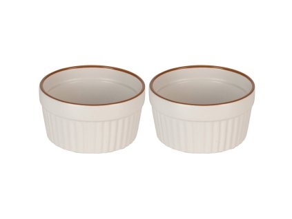 Zapékací misky, porcelán, 200 ml, 2 ks, béžové