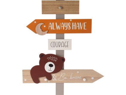 Dětský věšák na oblečení ZOO, 44 x 3,5 x 51,5 cm, hnědý