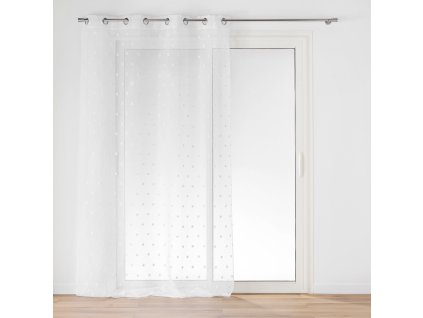 Okenní záclona s bambulkami, 140 x 240 cm, POMPINOU