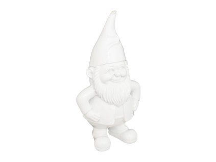 Zahradní skřítek ANAO, dekorativní figurka, 30 cm, bílá