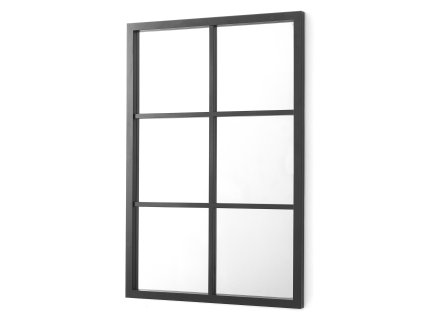 Obdélníkové zrcadlo s příčkami, 71 × 49 cm, černé