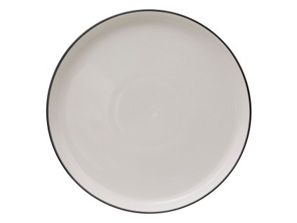 Porcelánový jídelní talíř ALIX s černým okrajem, Ø 27 cm