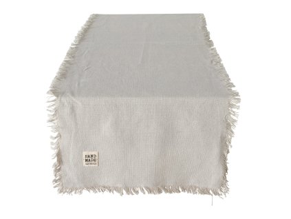 Dekorační běhoun z bavlny, 140 cm, LENEA, béžový