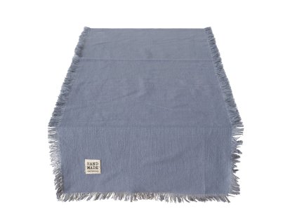 Dekorativní běhoun z bavlny, 140 cm, LENEA, modrý