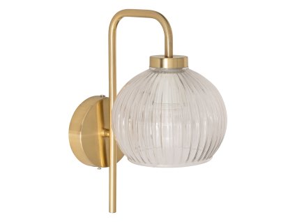 Nástěnné svítidlo kula KRYS, zlato a sklo, výška 30 cm