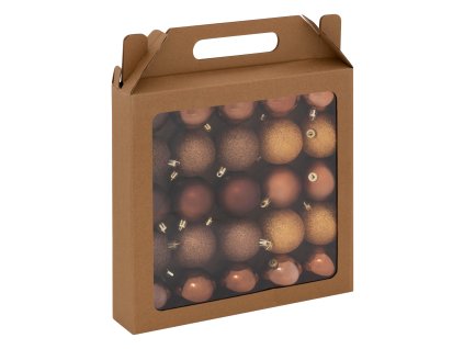 Vánoční koule, 25 kusů, hnědé, Ø 6 cm