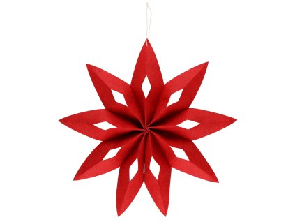Vánoční hvězda z plsti, červená, Ø 50 cm