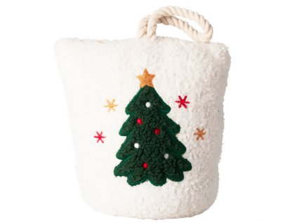 Zarážka do dveří s vánočním vzorem, stromek