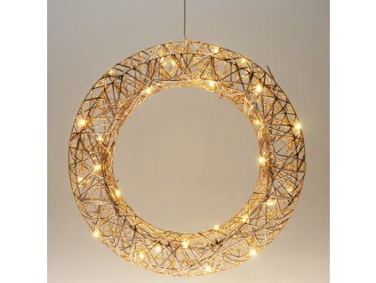 Vánoční dekorace, věnec s LED, Ø 40 cm