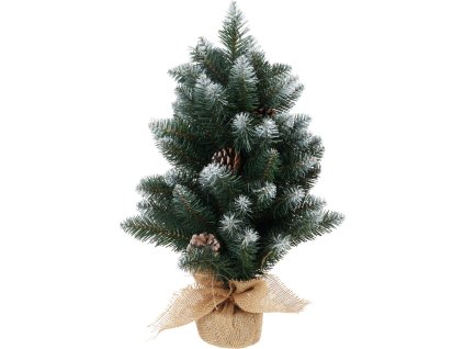Zasněžený umělý vánoční stromek se šiškami, 60 cm
