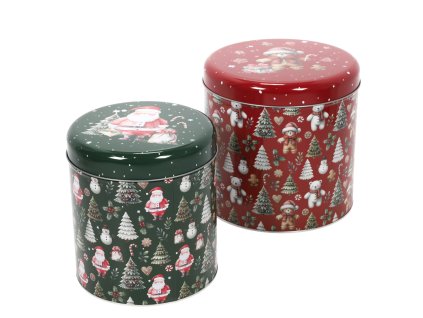 Vánoční sada kovových nádob v různých velikostech, stromek, 2 ks.