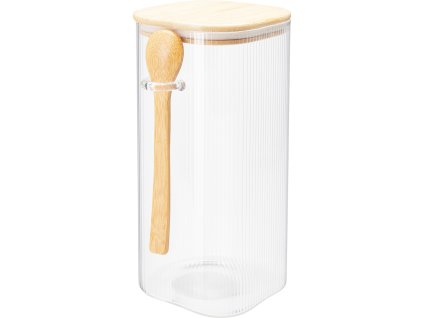 Skleněné nádoby ZUNI s víčkem, rýhované sklo