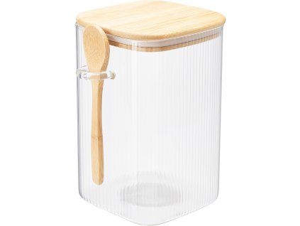 Skleněné nádoby ZUNI s víčkem, rýhované sklo