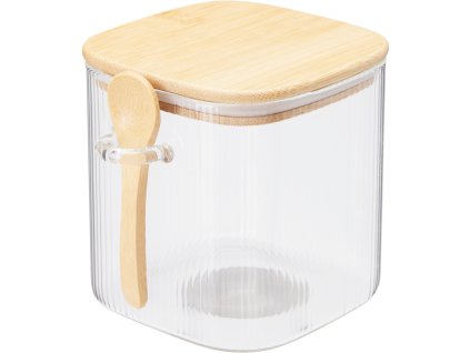 Skleněné nádoby ZUNI s víčkem, rýhované sklo