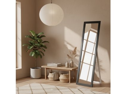 Stojací zrcadlo HAVLYS černé, 127 x 37 cm