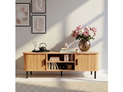 TV stolek SCAVA, drážkovaný, 140 x 40 x 46 cm