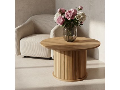 Konferenční stolek SCAVA, drážkovaný, Ø 70 x 40 cm