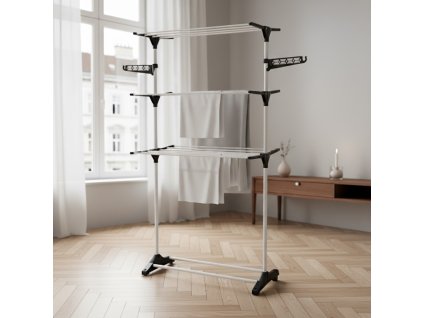 Vertikální sušák na prádlo s místem na ramínka, 160 cm, ALTO