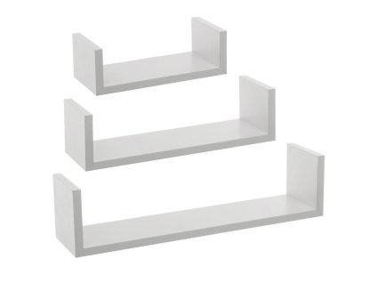 Dekorativní police Sada 3 bílé