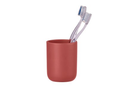 Červený kelímek na zubní kartačky, keramický, Ø 7,6 cm, Allstar