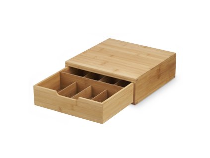 Bambusový box na kávové kapsle, 8 přihrádek, 30 x 30 cm