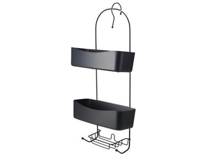 Kovová koupelnová polička ARC, černá, 24 x 12 x 59 cm