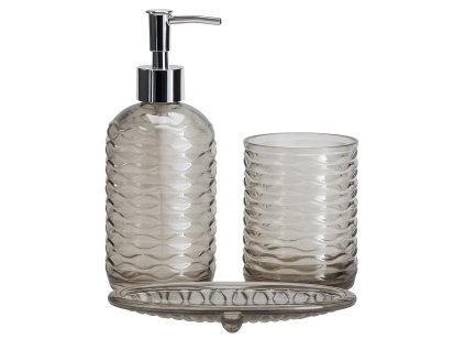 Koupelnová sada NODE, dávkovač, kelímek na kartáčky a mýdlenka, 3 kusy