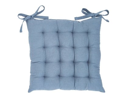 Bavlněný polštář na kuchyňskou židli COMFORT, vázaný, 38 x 38 cm, světle modrý