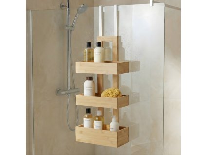 Bambusový koupelnový věšák na dveře RANT, 74 cm