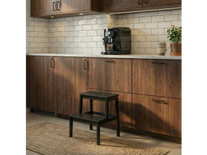 Bambusová stolička se schůdkem KROK, výška 46 cm, černá