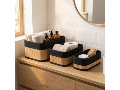 Sada bambusových úložných košíků VINNO