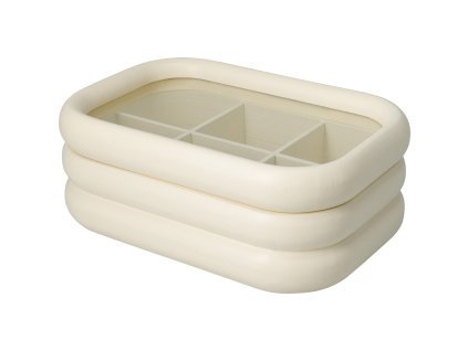 Čajová krabička s oblými hranami a skleněným víkem, 9 cm