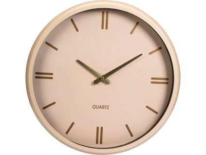 Nástěnné hodiny EPOCH v krémové barvě s kovovým prvkem, 38 cm