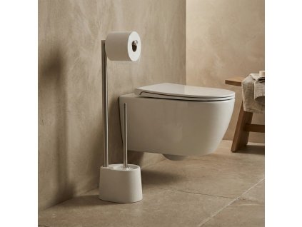 Stojan na toaletní papír a WC štětku STILK, bílý, 63 cm