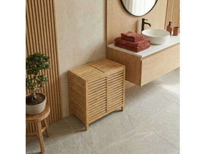 Bambusový koš na prádlo MOA, dvojitý, 90 l