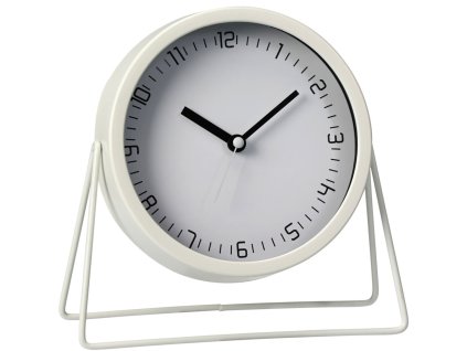 Kovové stolní hodiny STILLA bílé, Ø 19 cm