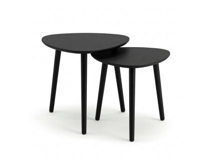 Sada 2 konferenčních stolků BINI v různých velikostech, černá
