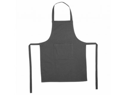 Bavlněná kuchyňská zástěra s kapsou v tmavě šedé barvě