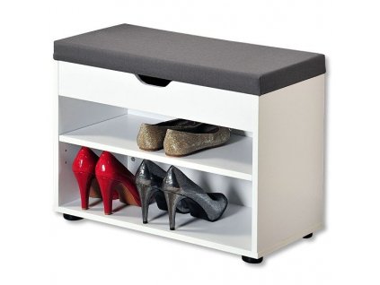 Bílý botník se sedátkem, funní sedátko do předsíně a botník v jednom