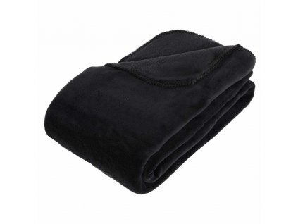 Fleecová deka v černé barvě, měkký pléd pro chladné večery - 180 x 230 cm