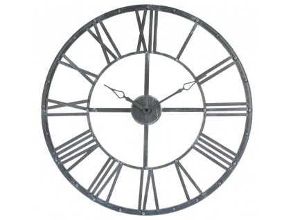 Kovové nástěnné hodiny, šedé,  70 cm, Atmosphera