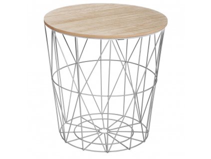 Odkládací stolek, 39,5 x 41 cm, kovový, šedý