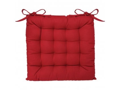 Polštář na židli s dekorativním prošívání, čtvercový, červený