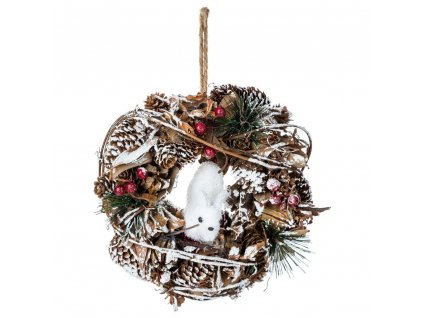 Vánoční věnec s motivem veverky, 19 cm