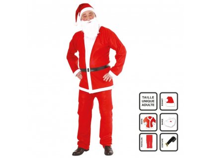 Kostým Santa Clause pro dospělé, kostým XMAS, 5 prvků