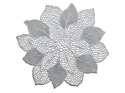 Prostírání FLOWER, stříbrná, 43 cm